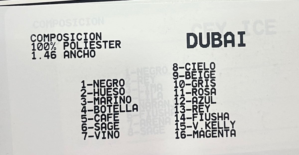 Tela Dubai Lisa De Poliéster Para Blusa Y Camisa · 146 cm