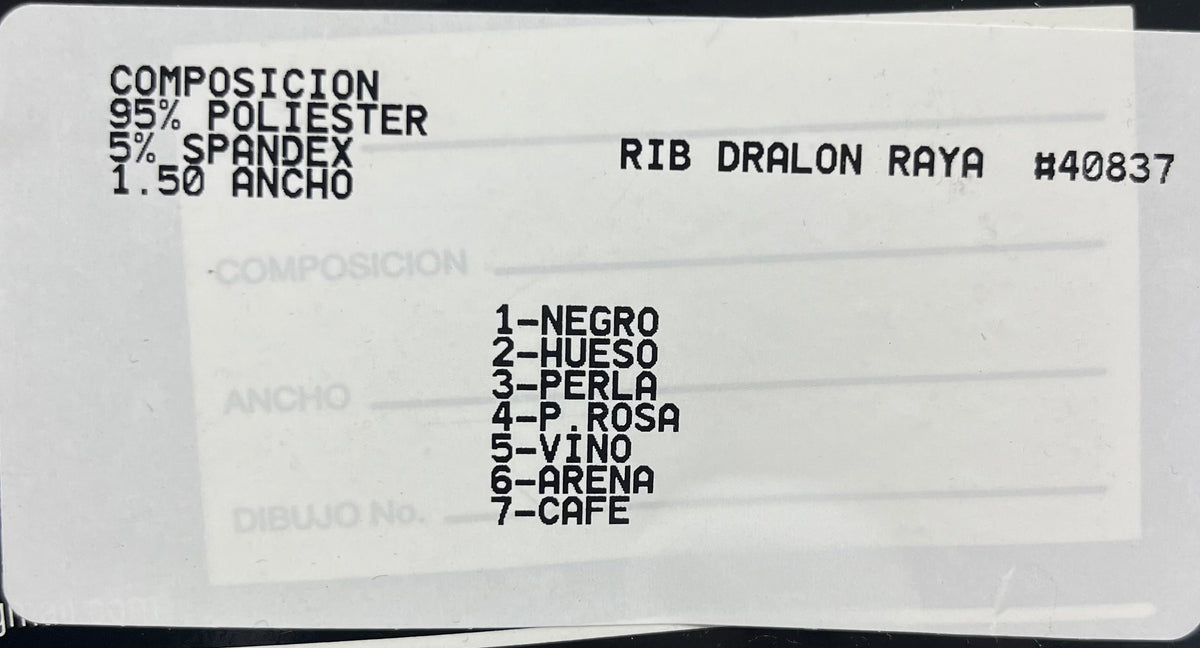 Tela Dralon Rib Rayas De Poliéster Para Pantalón · 150 cm