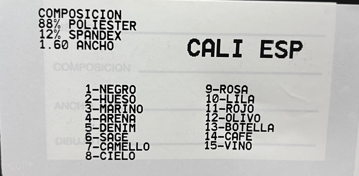 Tela Cali Esp Lisa De Poliéster Para Blusa, Pantalón Y Vestido · 160 cm
