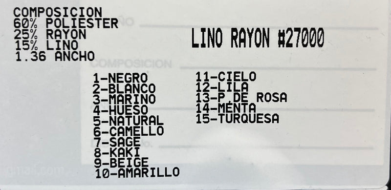 Tela Lino Rayón Lisa De Poliéster Para Blusa Y Camisa