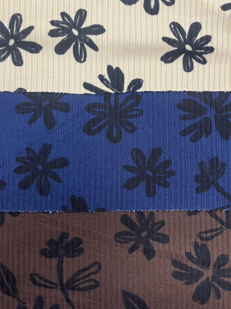 Tela Leslie Rib Brush Estampada De Poliéster Para Blusa Y Pantalón · 155 cm · 15281 · Por Kilo