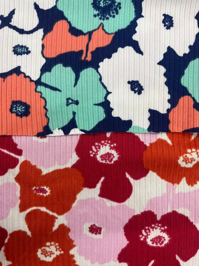 Tela Leslie Rib Brush Estampada De Poliéster Para Blusa Y Pantalón · 155 cm · 14513 · Por Kilo