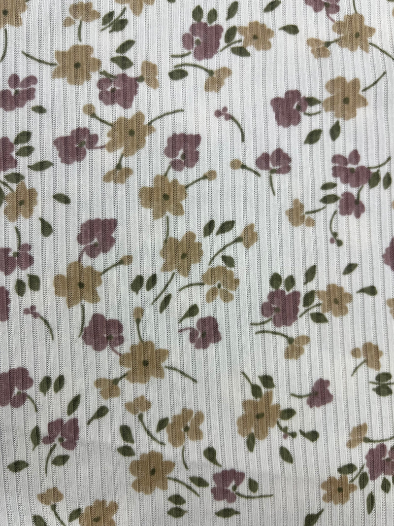 Tela Leslie Rib Brush Estampada De Poliéster Para Blusa Y Pantalón · 155 cm · 15370 · Por Kilo