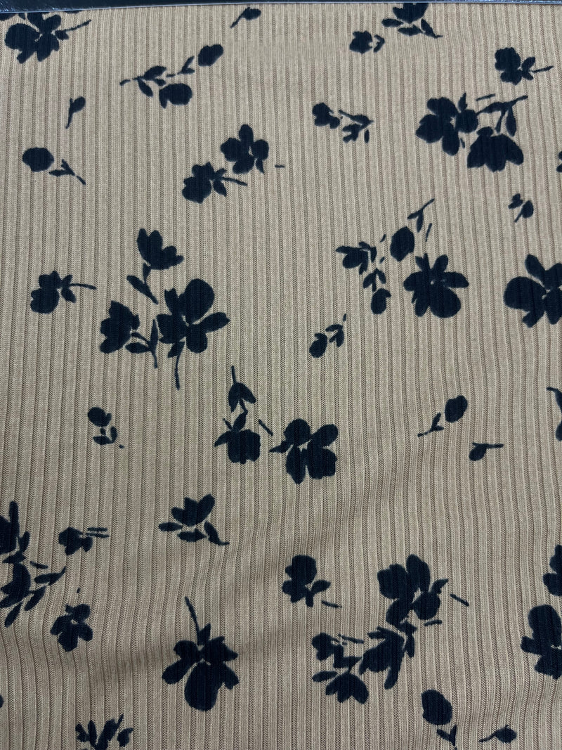 Tela Leslie Rib Brush Estampada De Poliéster Para Blusa Y Pantalón · 155 cm · 15343 · Por Kilo