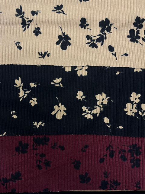 Tela Leslie Rib Brush Estampada De Poliéster Para Blusa Y Pantalón · 155 cm · 15343 · Por Kilo